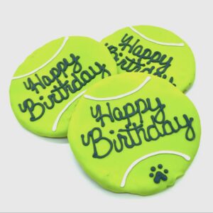 Birthday Tennis Ball Crunchy Oat Cookie 5″